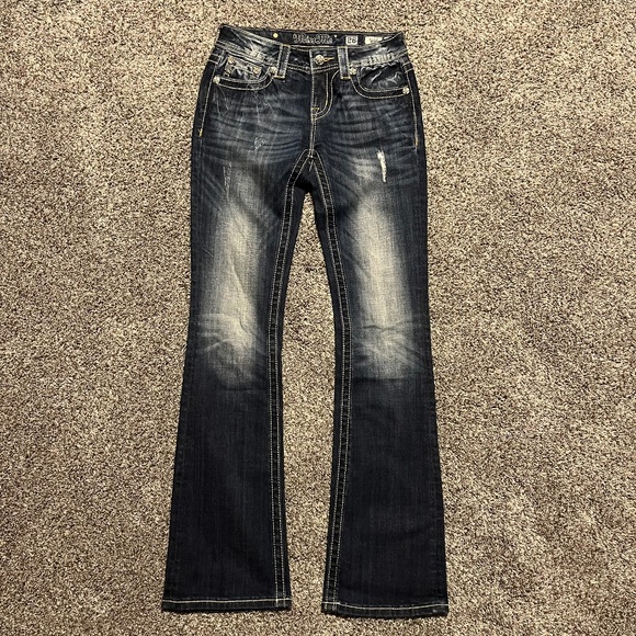 NEW LISTING: Miss Me Jeans, Women size 26, Mid rise boot cut, dark blue - Picture 1 of 16